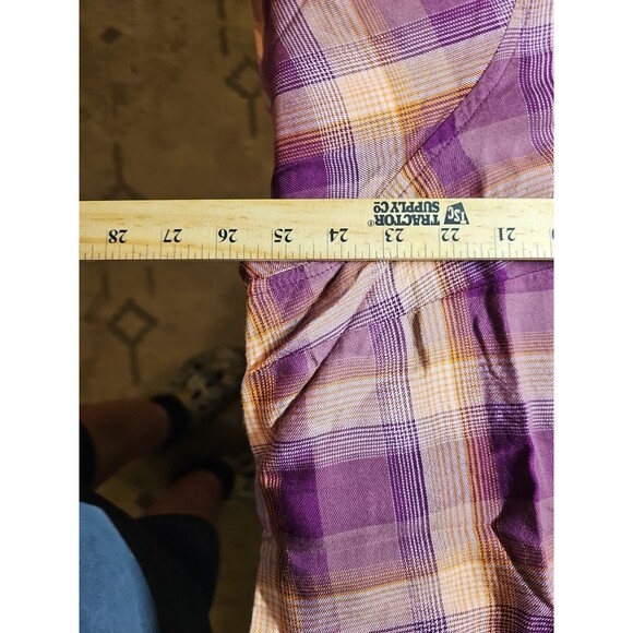 NWT Terra & Sky Women’s 3X Plaid Button Down Shirt Purple Roll Tab Plus Size - Picture 6 of 6